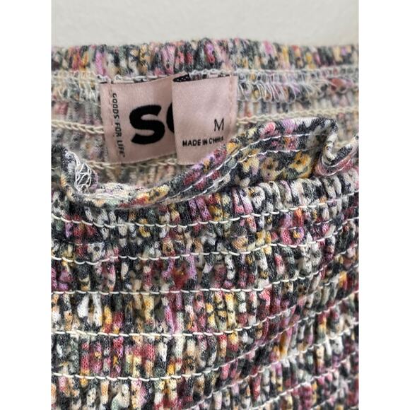 Smocked Milkmaid Ditsy Floral Top Sz M Long Sleeve Prairie Peasant y2k Coquette - Picture 5 of 8